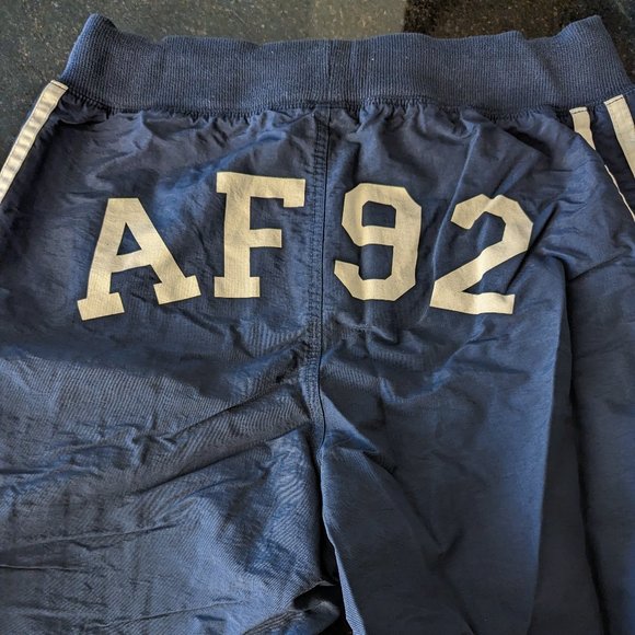 A&F Vintage 90s Men Size L Navy Blue Wind Track Pants Abercrombie & Fitch - Picture 4 of 17